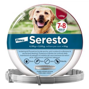 Seresto Collare Antiparassitario Cani Grandi | Fino a 8 Mesi di Protezione da Pulci, Zecche e Pappataci | Taglia >8kg