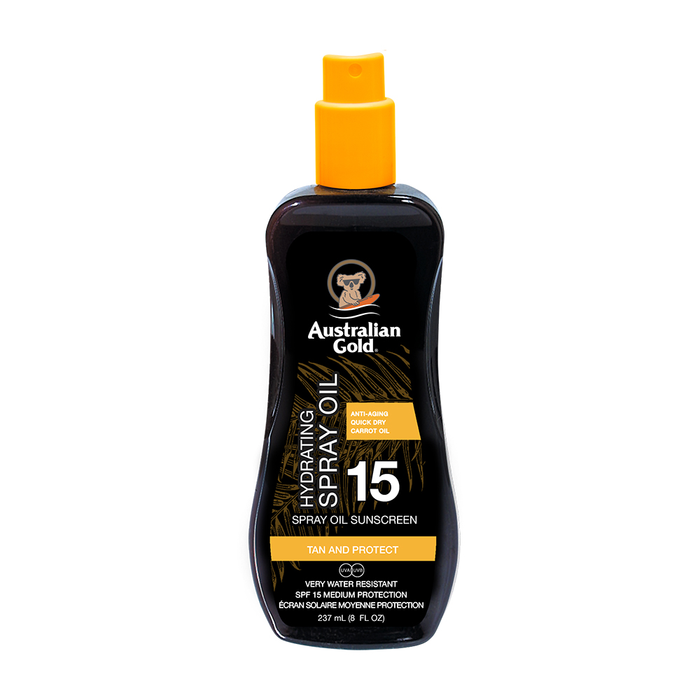 Per gli amanti degli oli, Australian Gold ha creato la linea SPF Spray Oil. SPF - Acronimo di Sun Factor Protection  - associato a un'indicazione numerica indica la capacità della protezione solare di ridurre l’assorbimento di raggi UVA e UVB.
Il valore dell’SPF è calcolato rapportando la quantità̀ di tempo necessario per produrre una scottatura su una pelle protetta con filtro e senza filtro. I tempi di esposizione sono estremamente soggettivi e possono variare a causa di molteplici fattori quali fototipo, intensità̀ dei raggi solari, sudorazione, frequenza dei bagni in spiaggia.