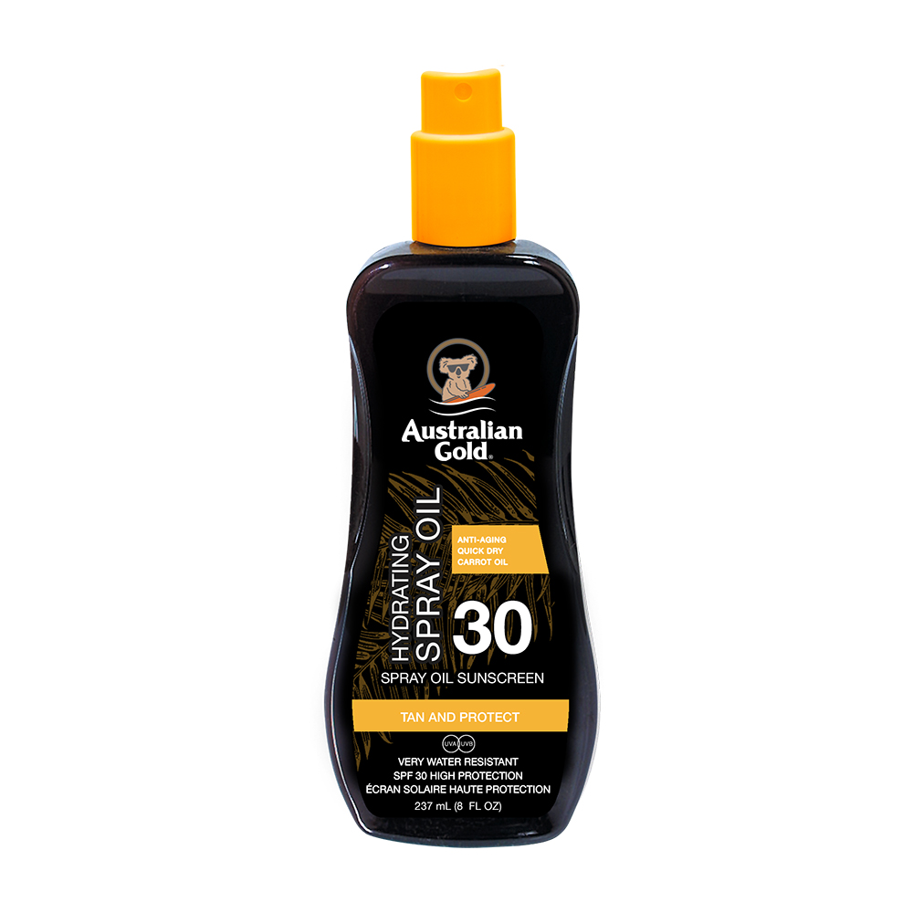 Per gli amanti degli oli, Australian Gold ha creato la linea SPF Spray Oil. SPF - Acronimo di Sun Factor Protection  - associato a un'indicazione numerica indica la capacità della protezione solare di ridurre l’assorbimento di raggi UVA e UVB.
Il valore dell’SPF è calcolato rapportando la quantità̀ di tempo necessario per produrre una scottatura su una pelle protetta con filtro e senza filtro. I tempi di esposizione sono estremamente soggettivi e possono variare a causa di molteplici fattori quali fototipo, intensità̀ dei raggi solari, sudorazione, frequenza dei bagni in spiaggia.